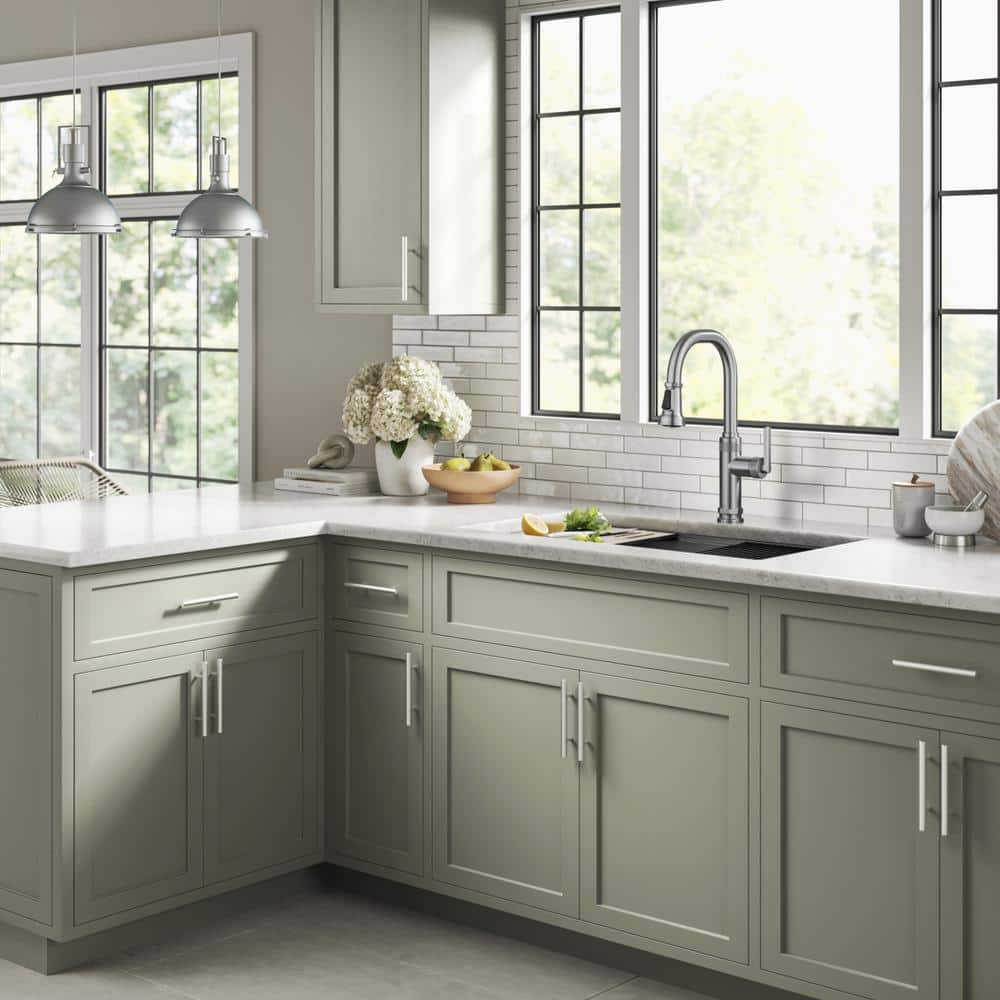 Allyn Hexagonal Bolt 16.75" Industrial Kitchen Faucet in Spot-Free Stainless Steel