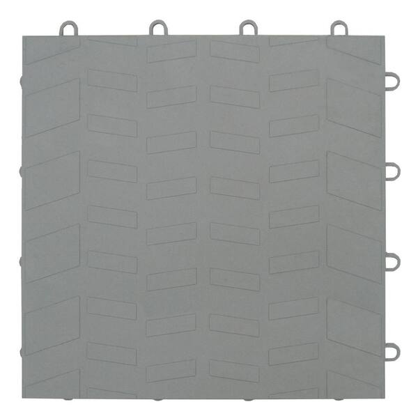 MotorMat Tread Silver 12 in. x 12 in. Garage Tile - 40 Count Case