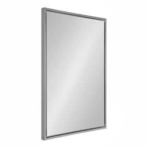 Medium Rectangle Silver Modern Mirror (36 in. H x 24 in. W)