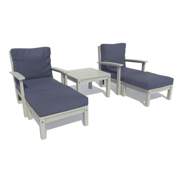 Highwood Bespoke Deep Seating 5-Piece Chaise Set with Side Tableand with Cushions