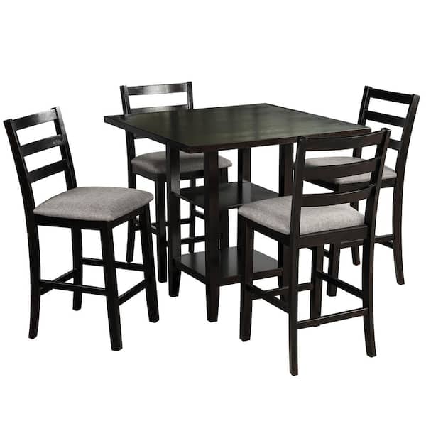 Dining Set Square Table, Counter Height Dining Chairs Set Of 4