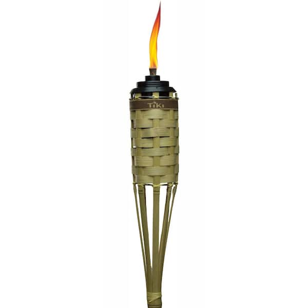 TIKI 57 in. Natural Barbados Bamboo Torch with Easy Pour System (10-Pack)