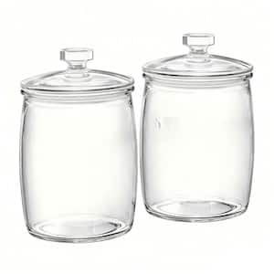 2-Pack Glass Cookie Jar with Airtight Lids, Large Wide Mouth Mason Jar for Kitchen Pantry and Laundry Room