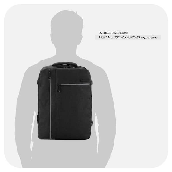 Travel Select Grayville 16.5 in. Black Multifunctional Expandable