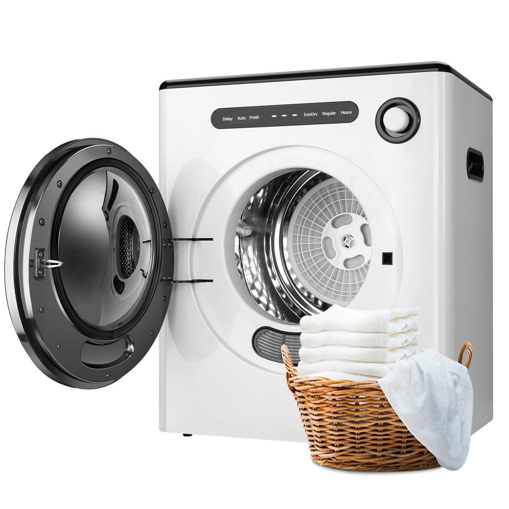 1.6 cu.ft. vented Front Load Electric Dryer in White with Auto Control, UV Sterilization Technology