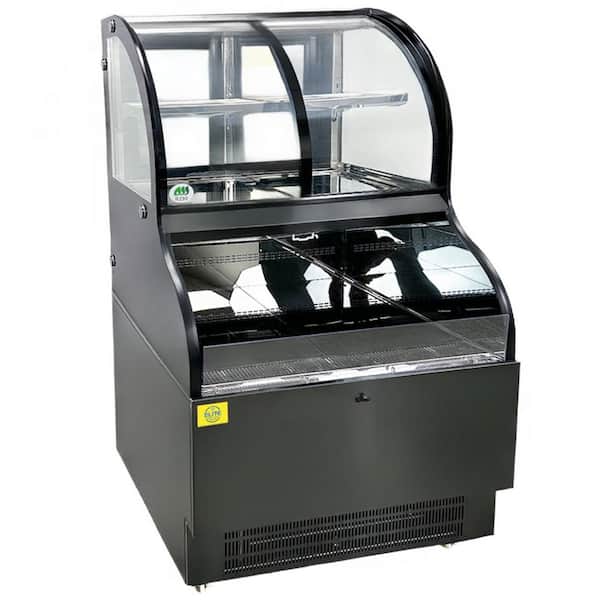 Elite Kitchen Supply 36 in. 12.5 cu. ft. Auto/Cycle Defrost NSF Commercial open air display case refrigerator EFO36G Black