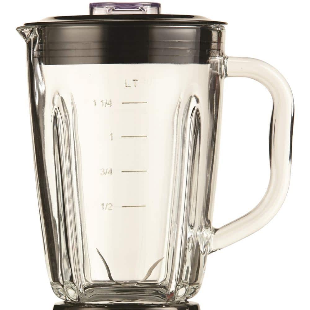 Black 12-Speed Countertop Blender with Borosilicate Glass Jug