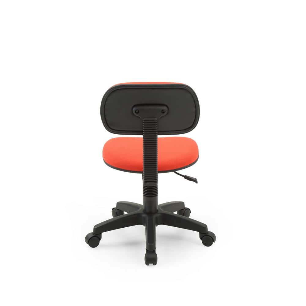 Compact Red Nylon Swivel Task Chair with Adjustable Height