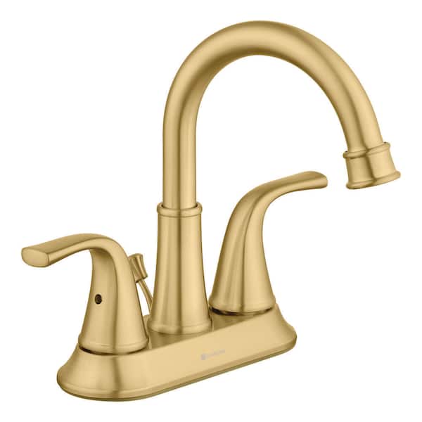 Bettine 4 In. Centerset 2-Handle High-Arc Bathroom Faucet In Brushed Gold