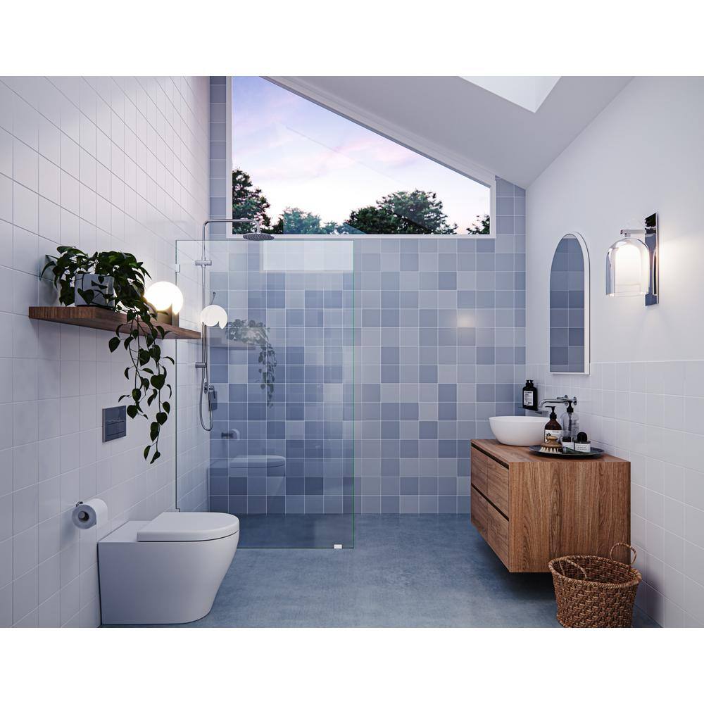 Vela 78 in. Frameless Glass Shower Panel with Polished Chrome Hardware
