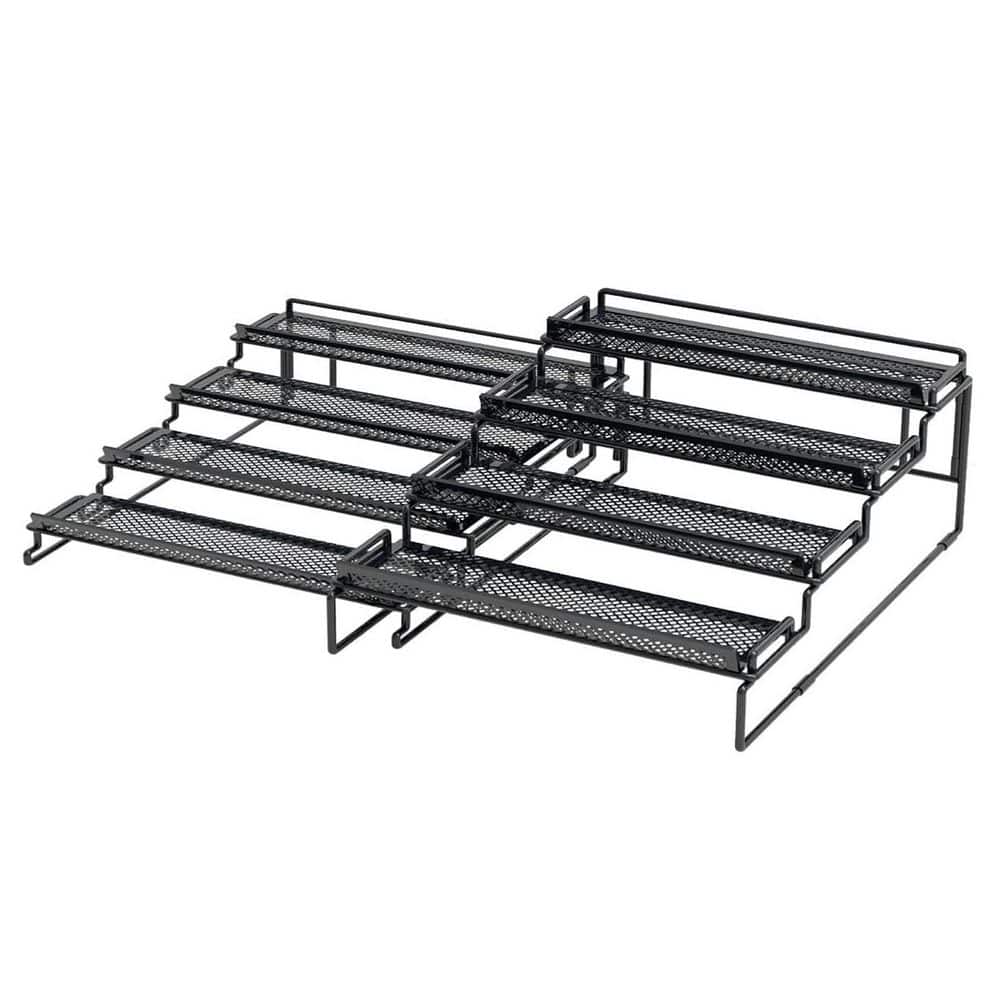 4-Tier Black Adjustable Cabinet Mount Spice Rack Organizer Expandable Shelf for Kitchen Pantry Countertop Storage price history on PriceWatchPro