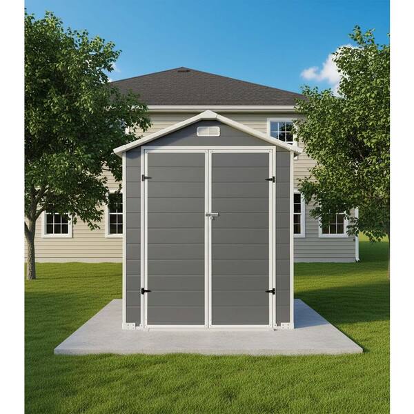 Zeus & Ruta 6 ft. W x 4 ft. Gray Outdoor Plastic Resin Storage