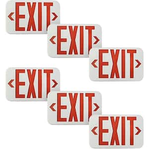 Ciata Led Emergency Exit Sign with Battery Backup Neon Exit Light, Single and Double-Sided, Red, 6 Pack