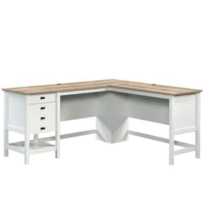 Cottage Road 65.118 in. Soft White Engineered Wood L-Shaped Desk
