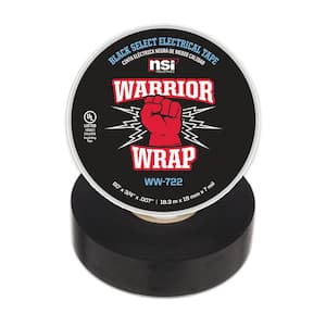WarriorWrap Select 3/4 in. x 60 ft. 7 mil Vinyl Electrical Tape, Black