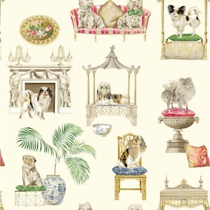 Best in Show Dog Gardenia Vinyl Peel and Stick Wallpaper Roll ( Covers 30.75 sq. ft. )