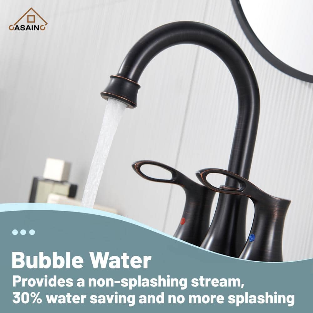 Oil Rubbed Bronze 4-Inch Double Handle Bathroom Faucet Kit