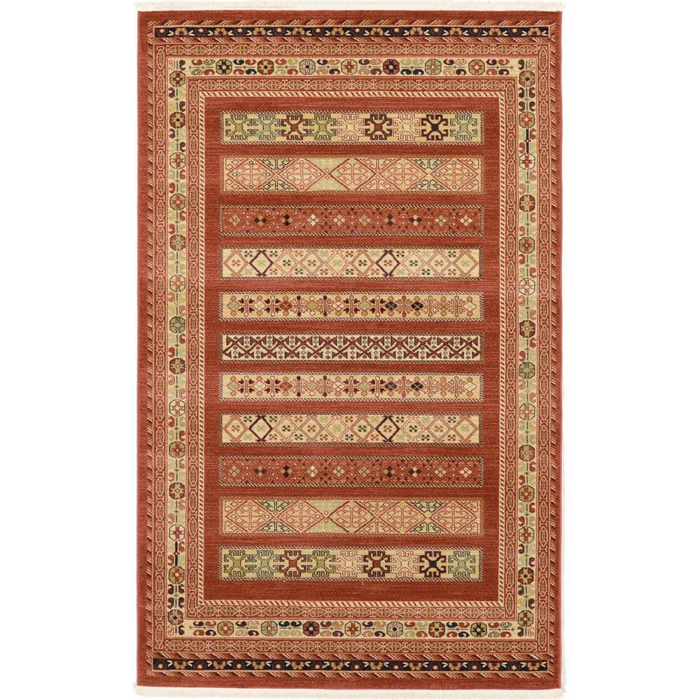 Fars Pasadena Rust Red 5' 0 x 8' 0 Area Rug price history on PriceWatchPro