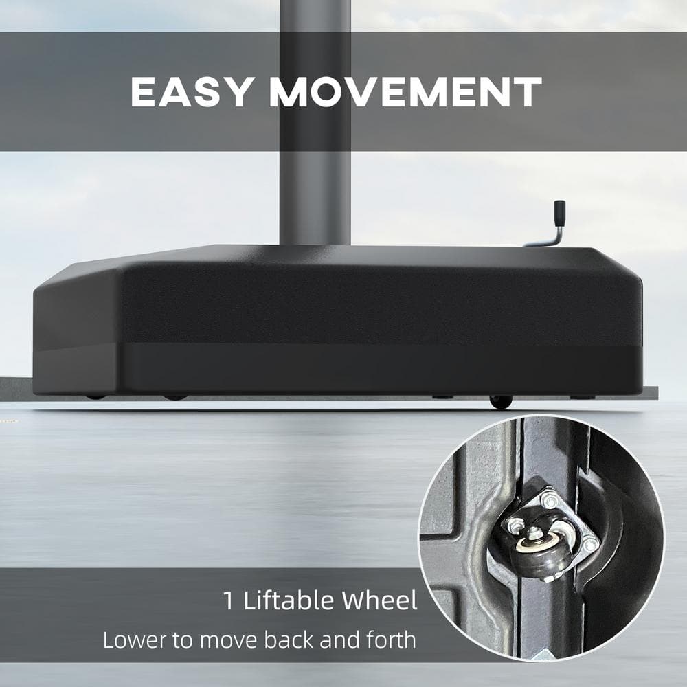 Black Plastic Cantilever Umbrella Base with Wheels