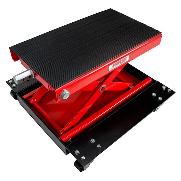 Extreme Max Wide Motorcycle Scissor Jack with Dolly - 1100 lbs