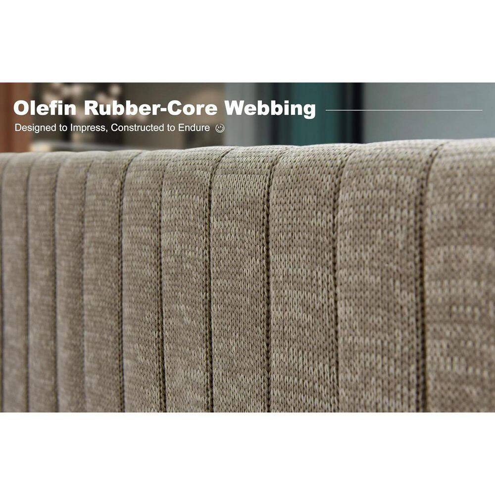 Close-up of the Olefin Rubber-Core Webbing fabric texture.