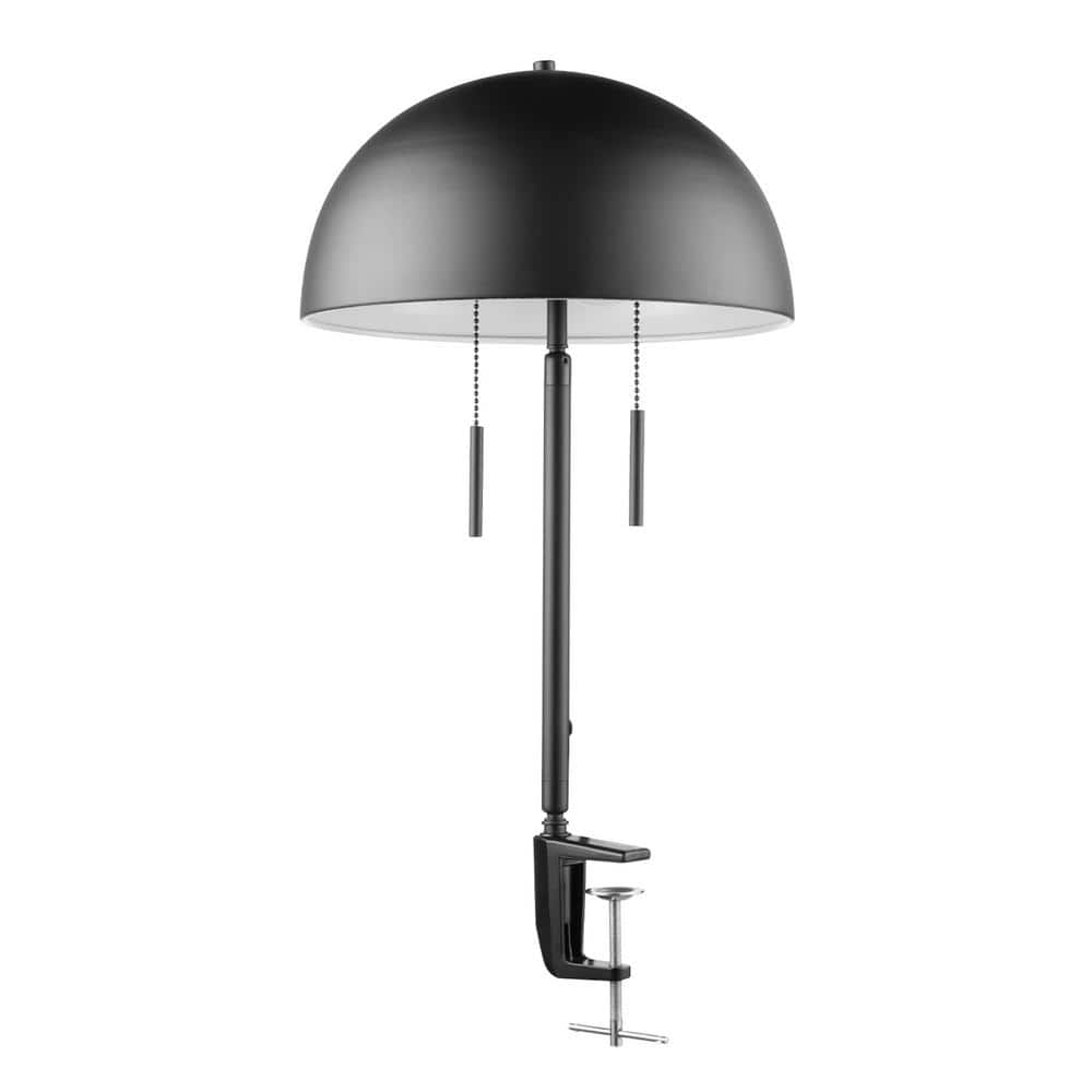 Globe Electric Luna 18 in. 2-Light Matte Black Clamp-Arm Desk Lamp