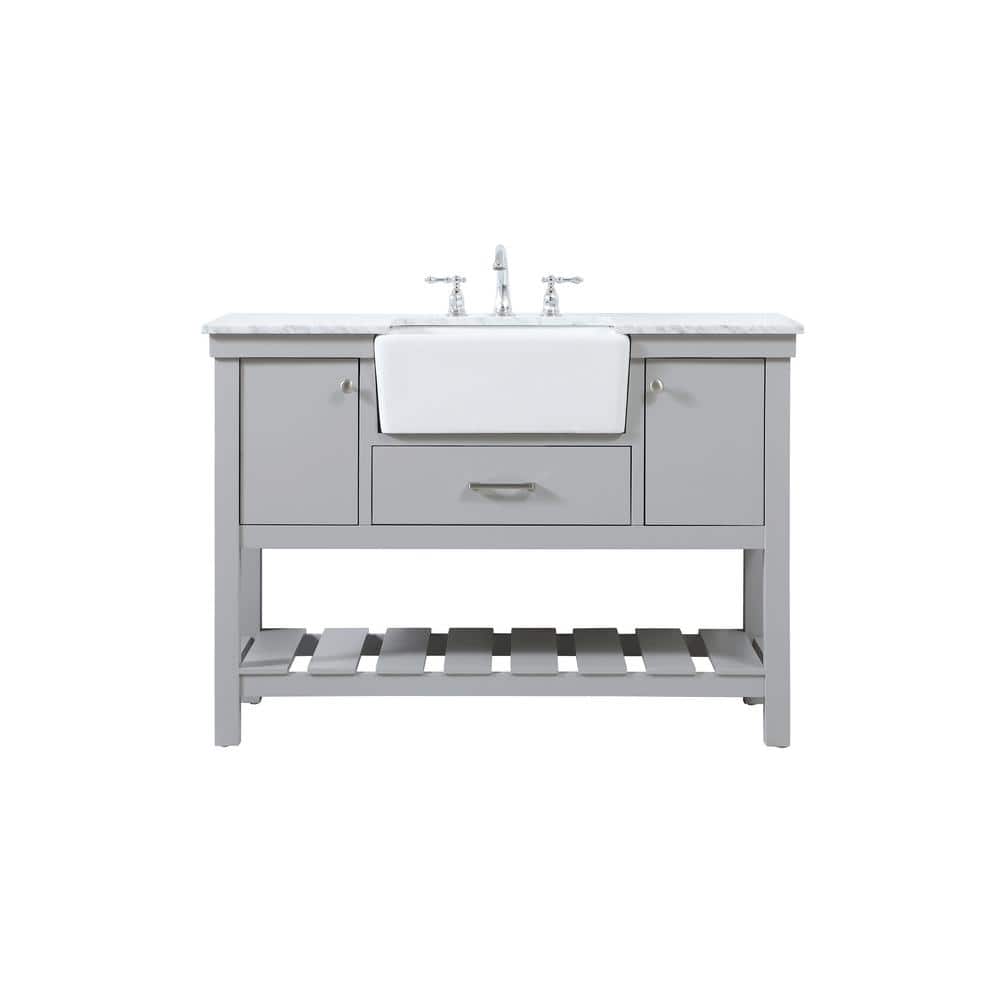 Simply Living 48 in. W x 22 in. D x 34.125 in. H Bath Vanity in Grey with C