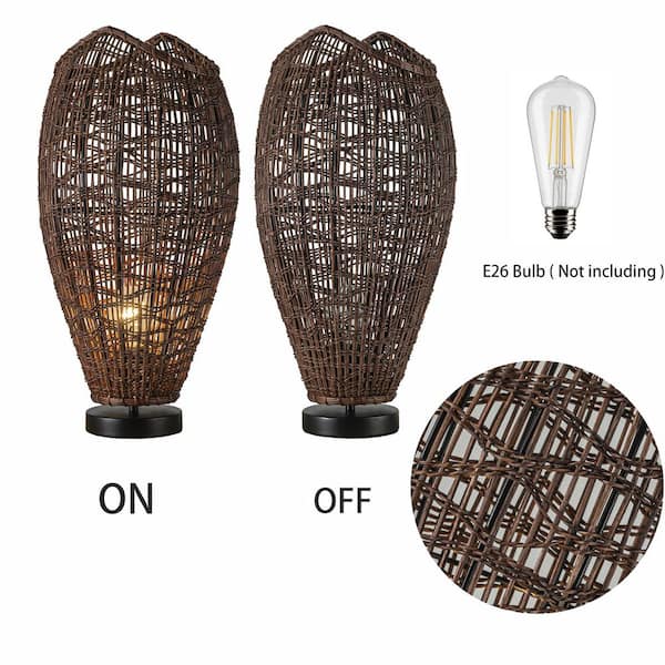 ELE Light & Decor Kyoto 18 in. Matte Black Coastal Boho Japandi
