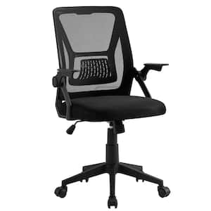 Fabric Swivel Ergonomic Office Task Chair with Adjustable Arms Mesh Lumbar Support for Computer Task Work, Black