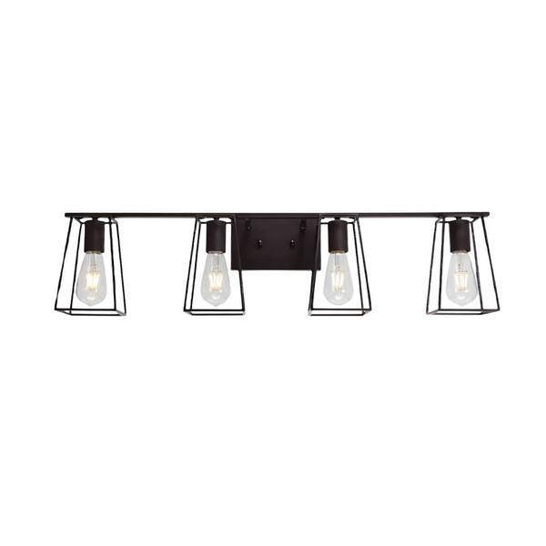 Etokfoks 7.50 in. 4-Light Oil-Rubbed Bronze LED Vanity Light Bar with ...