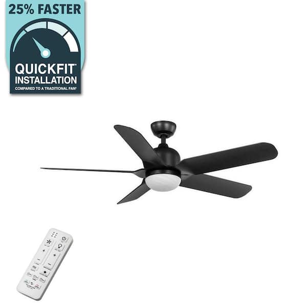 Sarita 54 in. White Changing LED Indoor Matte Black Ceiling Fan with Remote and DC Motor Included Powered by Hubspace