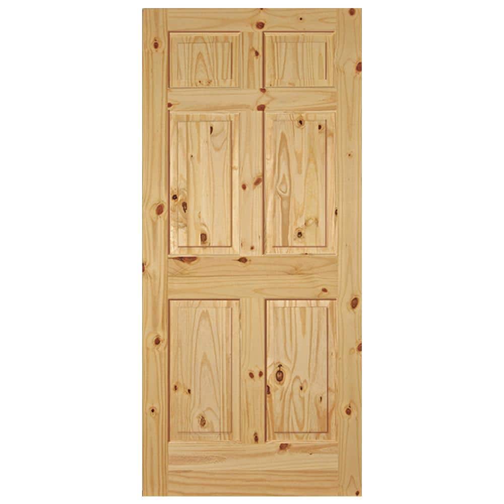 34 in. x 80 in. 6-Panel Raised Solid Core Unfinished Knotty Pine Wood Interior Door Slab price history on PriceWatchPro