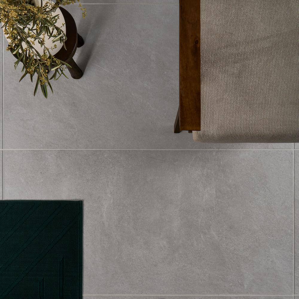 Silver Gray Large Format Matte Porcelain Tile 24x48