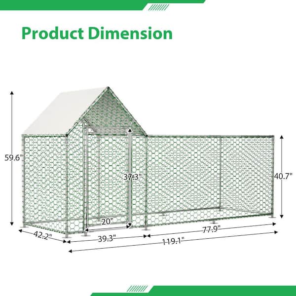 専用20パック Siavonce Metal Chicken Coop Run Backyard Hen House Poultry