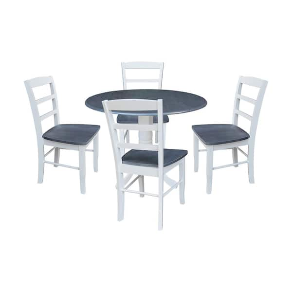 International Concepts 5-Piece Set White / Heather Gray 42 in. Round ...