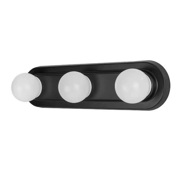 18 in. 3-Light LED 5CCT Raceway Vanity Light with Interchangeable Brushed Nickel, Black and Chrome Trims