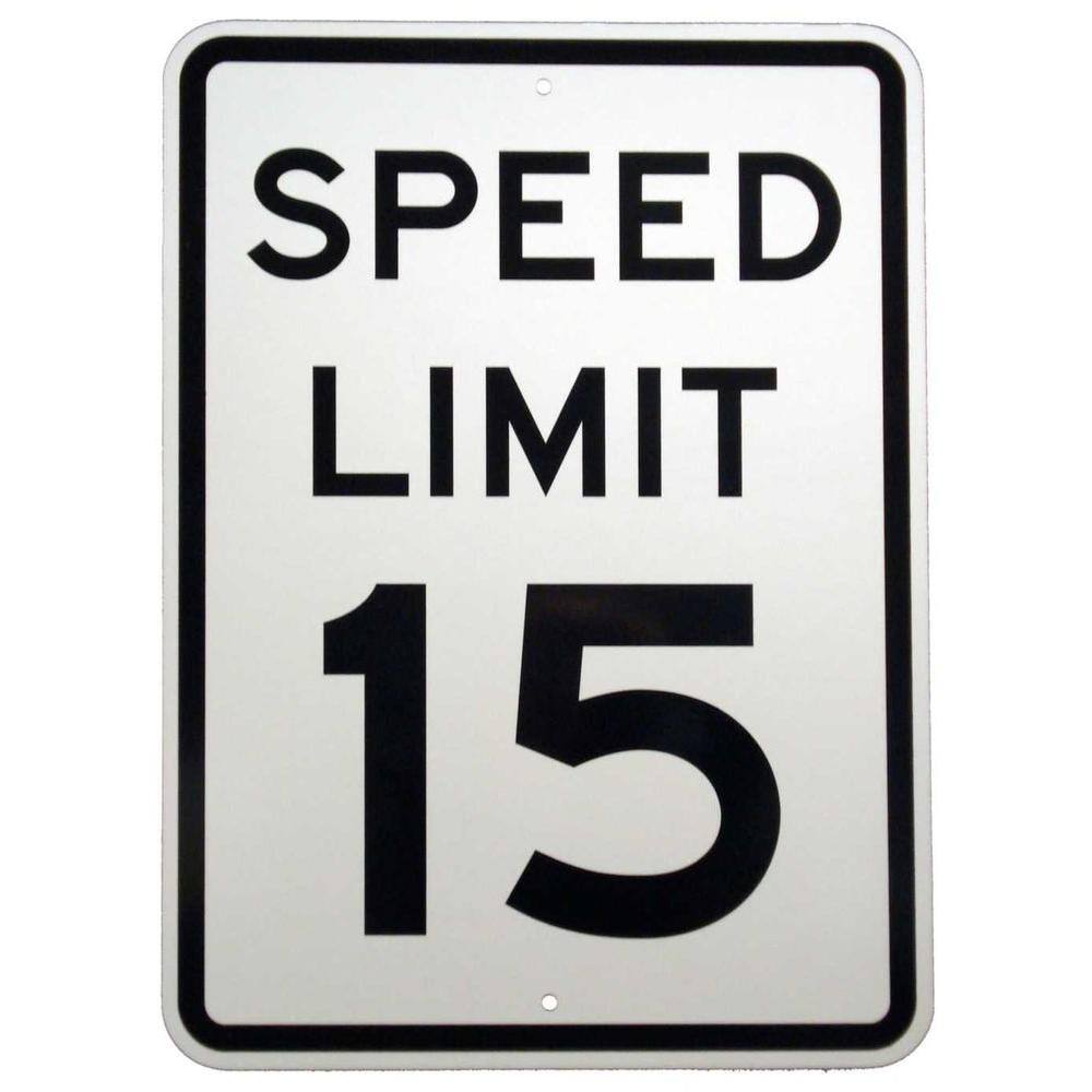Brady 24 In X 18 In Aluminum Speed Limit 15 MPH Sign 94212 The Home 
