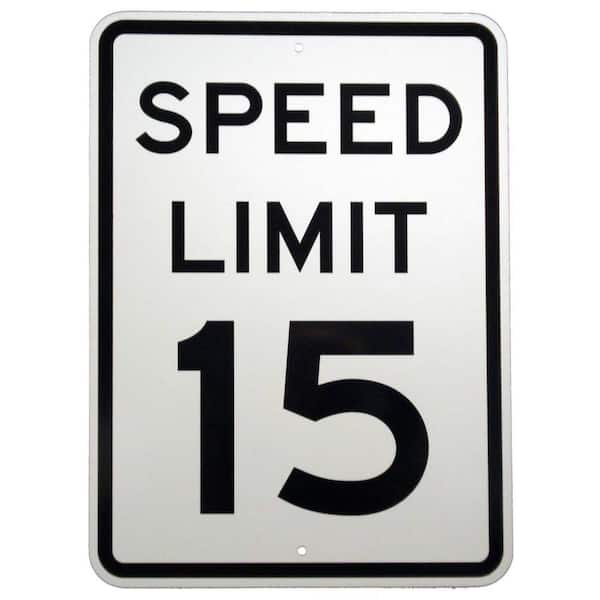 24 in. x 18 in. Aluminum Speed Limit 15 MPH Sign