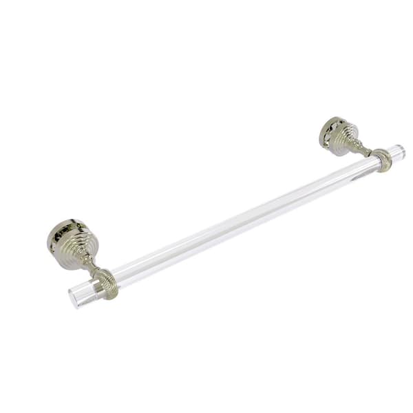 Allied Brass Pacific Grove Collection 18 in. Shower Door Towel Bar with Twisted Accents in Polished Nickel