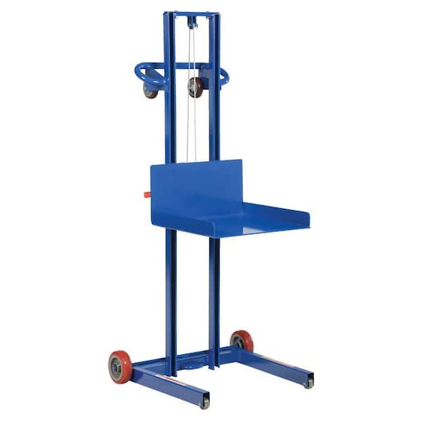 Vestil 500 lb. Steel Low Profile Winch Operated Lite Load Lift with Fixed Wheel
