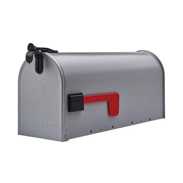 Architectural Mailboxes Grayson Gray, Medium, Steel, Post Mount Mailbox