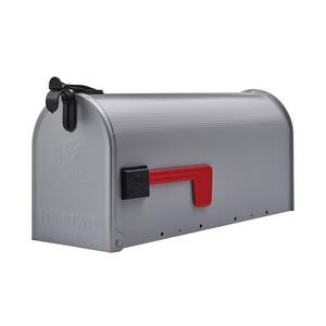 Grayson Gray, Medium, Steel, Post Mount Mailbox