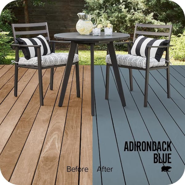 5 gal. #N480-5 Adirondack Blue Solid Color Waterproofing Exterior Wood Stain and Sealer