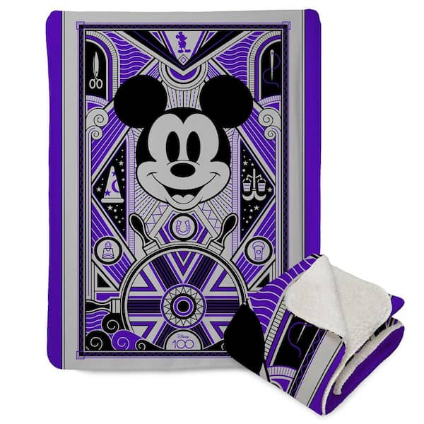 THE NORTHWEST GROUP Disney D100 Art Deco Mickey Mink Sherpa Multicolor Throw Blanket