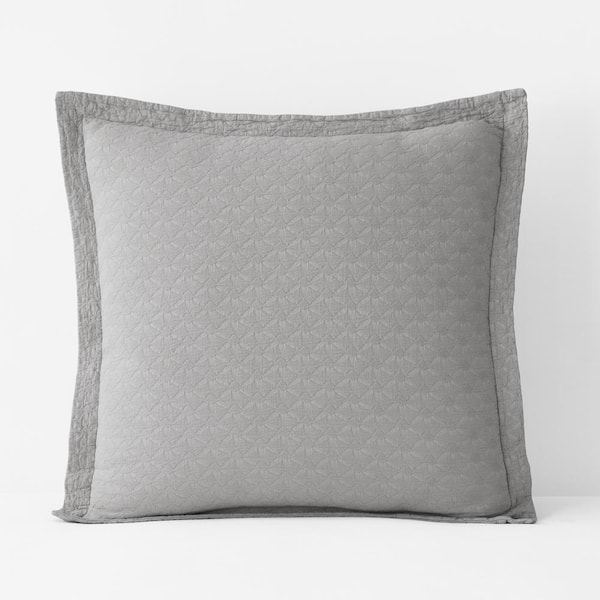 The Company Store Beekman Matelasse Silver Cotton Euro Sham