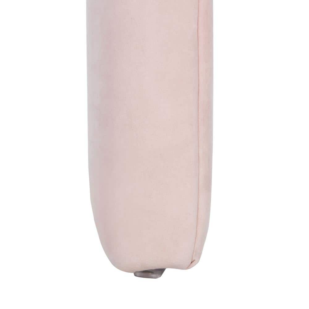Tenko Light Pink Velvet Modern Accent Bench