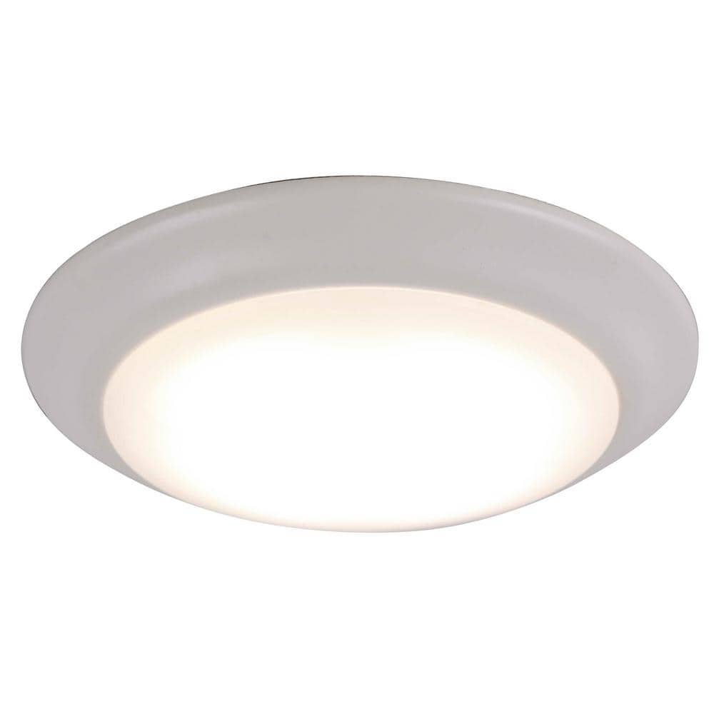 7.25 in. 1-Light Matte White LED Flush Mount