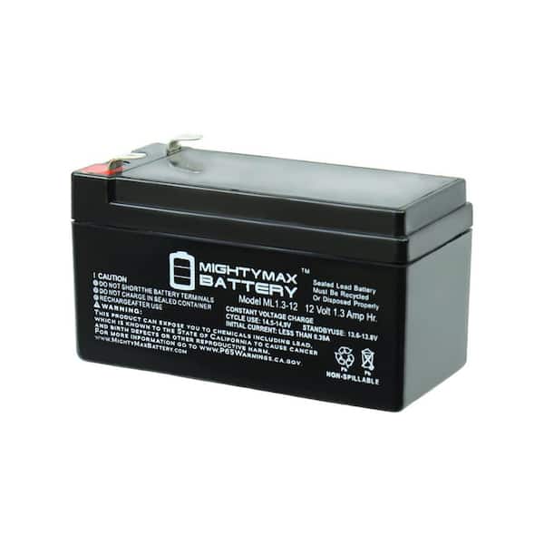 MIGHTY MAX BATTERY 12V 1.3Ah Replacement Battery Compatible with Power Rite PRB121 + 12V 1Amp Charger