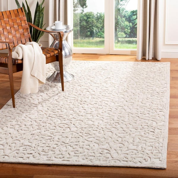 Trace Camel/Ivory 9 ft. x 12 ft. Distressed Floral Area Rug