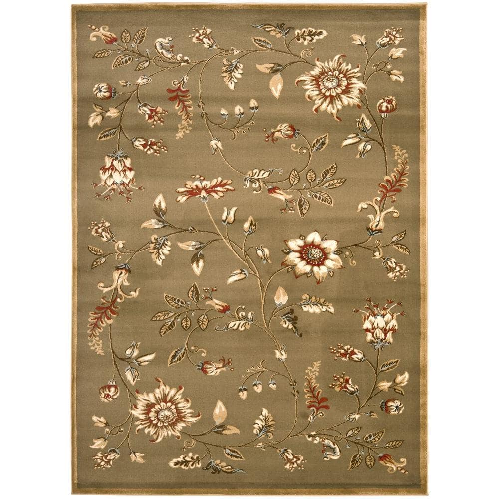 SAFAVIEH Lyndhurst Green/Multi 8 ft. x 11 ft. Border Area Rug LNH552 ...